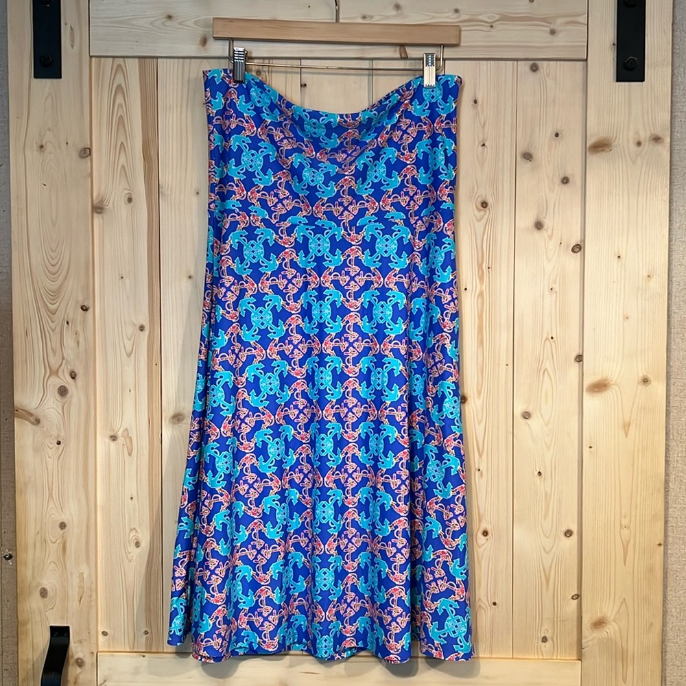 Spunkwear Women’s Laguna Bandeau‎ w/pockets Dress Blue Anchor Print Size XL